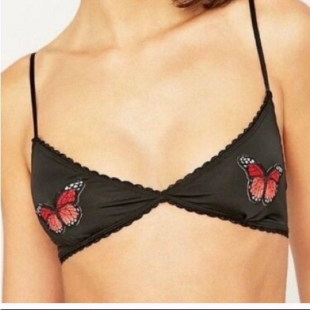 Urban Outfitters Triangle Bra Nature Butterfly Small BNWT - Picture 2 of 4
